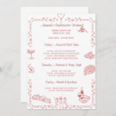 カスタマイズ可能な花嫁のための週末テンプレート 招待状 (正面/裏面)