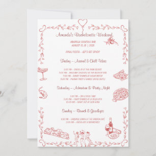 カスタマイズ可能な花嫁のための週末テンプレート 招待状