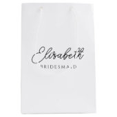 カスタマイズ可能な花嫁書道台本の名前 ミディアムペーパーバッグ (正面)