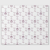 カスタマイズ可能な花屋のロゴ「愛と喜び」ホワイト ラッピングペーパー (フラット)