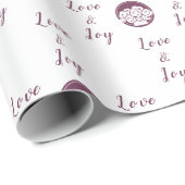 カスタマイズ可能な花屋のロゴ「愛と喜び」ホワイト ラッピングペーパー (ロールコーナー)