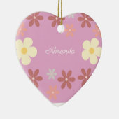 カスタマイズ可能な花柄デザイン セラミックオーナメント (右)