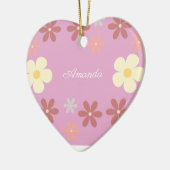 カスタマイズ可能な花柄デザイン セラミックオーナメント (左)