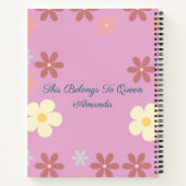 カスタマイズ可能な花柄デザイン ノートブック (裏面)