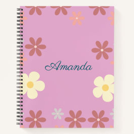 カスタマイズ可能な花柄デザイン ノートブック