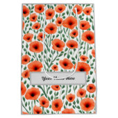 カスタマイズ可能な花柄ポピー花 ミディアムペーパーバッグ (裏面)