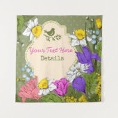 カスタマイズ可能な花柄 タペストリー (正面)