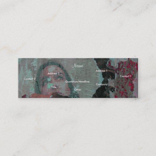 カスタマイズ可能な芸術家のプロフィールカード- スキニー名刺 (正面)