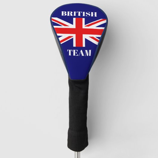 カスタマイズ可能な英国チーム 英国旗 ゴルフヘッドカバー (正面)