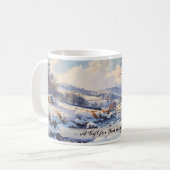 カスタマイズ可能な英語の冬の風景 コーヒーマグカップ (正面左)