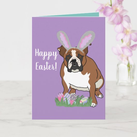 カスタマイズ可能な英語ブルドッグイースター カード (蘭)