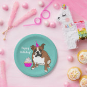 カスタマイズ可能な英語Bulldog誕生日 ペーパープレート (パーティー)