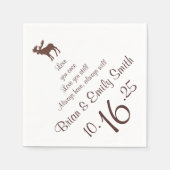 カスタマイズ可能な茶色のマウス紙ナプキン スタンダードカクテルナプキン (正面)