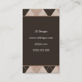 カスタマイズ可能な茶色のモノグラム名刺 名刺 (裏面)