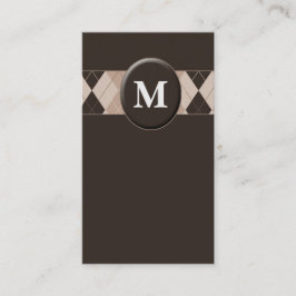 カスタマイズ可能な茶色のモノグラム名刺 名刺