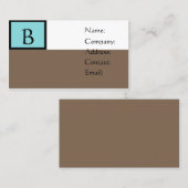 カスタマイズ可能な茶色のモノグラム名刺 名刺 (正面/裏面)