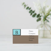 カスタマイズ可能な茶色のモノグラム名刺 名刺 (スタンド正面)