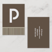 カスタマイズ可能な茶色のモノグラム名刺 名刺 (正面/裏面)