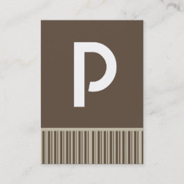 カスタマイズ可能な茶色のモノグラム名刺 名刺