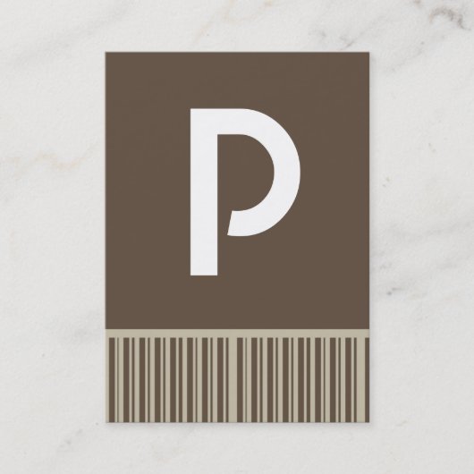 カスタマイズ可能な茶色のモノグラム名刺 名刺 (正面)