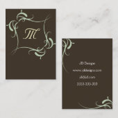 カスタマイズ可能な茶色のモノグラム名刺 名刺 (正面/裏面)