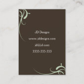 カスタマイズ可能な茶色のモノグラム名刺 名刺 (裏面)