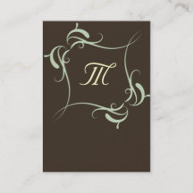 カスタマイズ可能な茶色のモノグラム名刺