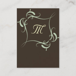 カスタマイズ可能な茶色のモノグラム名刺 名刺