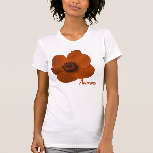 カスタマイズ可能な茶色のAnemone Flower T Shirt Tシャツ (正面)