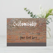 カスタマイズ可能な落書きのレンガ壁 招待状 (スタンド正面)