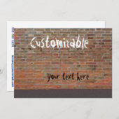 カスタマイズ可能な落書きのレンガ壁 招待状 (正面/裏面)