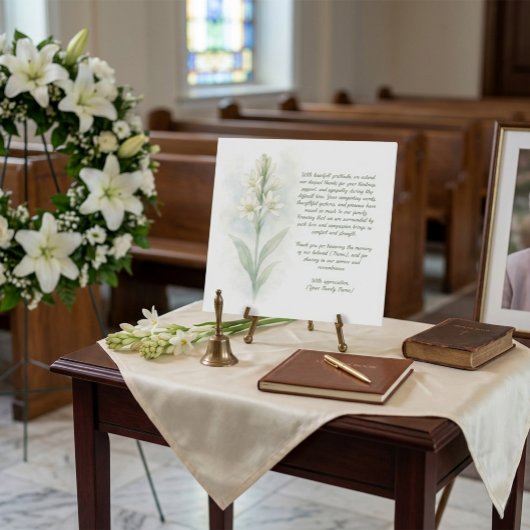 カスタマイズ可能な葬儀サンキューカード サンキューカード