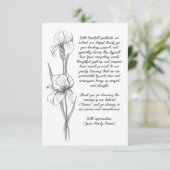 カスタマイズ可能な葬儀サンキューカード サンキューカード (スタンド正面)