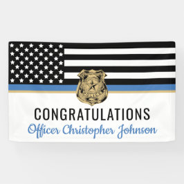 カスタマイズ可能な薄型ブルーライン警察の退職 横断幕