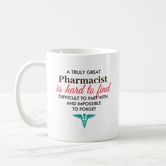 カスタマイズ可能な薬剤師の名前ギフト コーヒーマグカップ (左)