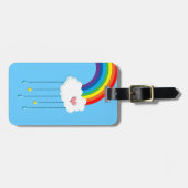 カスタマイズ可能な虹の荷物の革紐 ラゲッジタグ (正面横)