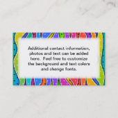 カスタマイズ可能な虹ストライプ名刺 名刺 (裏面)