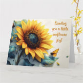 カスタマイズ可能な蝶とヒマワリ文字 カード (黄色い花)