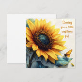 カスタマイズ可能な蝶とヒマワリ文字 シーズンカード (正面/裏面)