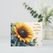 カスタマイズ可能な蝶とヒマワリ文字 シーズンポストカード (スタンド正面)