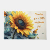 カスタマイズ可能な蝶とヒマワリ文字 ドアマット (正面)