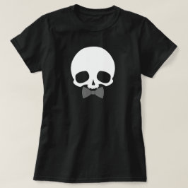 カスタマイズ可能な蝶ネクタイのドクロ Tシャツ