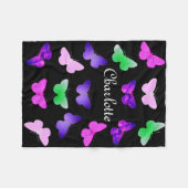 カスタマイズ可能な蝶 フリースブランケット (正面(横))