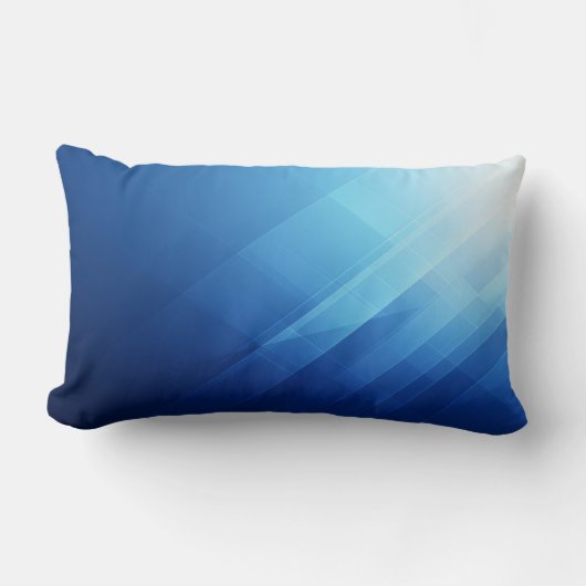 カスタマイズ可能な装飾用クッション – 青アクセント ランバークッション (正面)