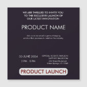 カスタマイズ可能な製品起動イベント、シンプル マグネット招待状 (正面)