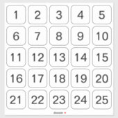 カスタマイズ可能な角数字ステッカー黒 シール (シート)