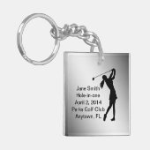 カスタマイズ可能な記念穴1のゴルフ キーホルダー (正面左)