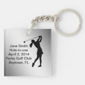 カスタマイズ可能な記念穴1のゴルフ キーホルダー (裏面)