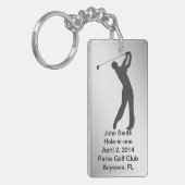カスタマイズ可能な記念穴1のゴルフ キーホルダー (正面左)
