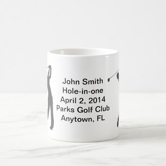 カスタマイズ可能な記念穴1のゴルフ コーヒーマグカップ (中央)